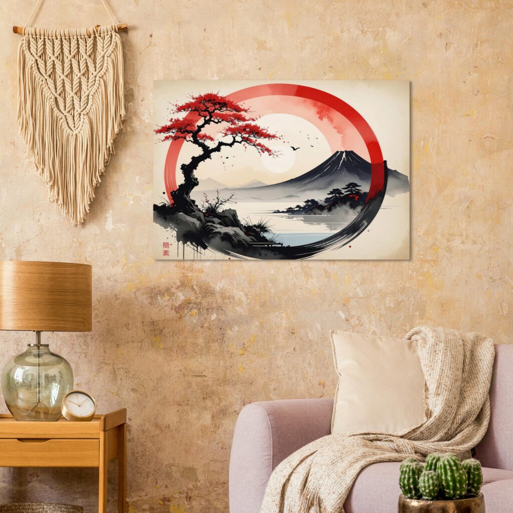 Japanese minimalist canvas artwork
