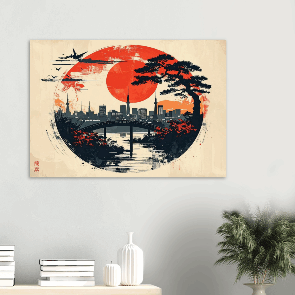 Japanese minimalist canvas artwork